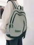 Men Letter Graphic Functional Backpack