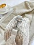 Mini Letter Graphic Straw Bag With Coin Purse
