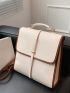 Contrast Binding Flap Backpack