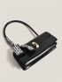 Mini Metal Detail Flap Baguette Bag
