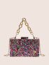 Mini Colorblock Chain Box Bag