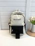 4pcs Letter Graphic Buckle Decor Functional Backpack Set
