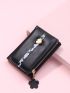 Floral Pattern Heart Decor Small Wallet