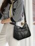 Studded Decor Multi Zipper Hobo Bag