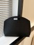 Crocodile Embossed Double Handle Clutch Bag