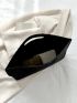 Crocodile Embossed Double Handle Clutch Bag