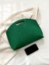 Crocodile Embossed Double Handle Square Bag