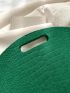 Crocodile Embossed Double Handle Square Bag