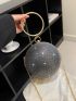 Mini Rhinestone Decor Chain Circle Bag
