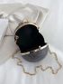 Mini Rhinestone Decor Chain Circle Bag
