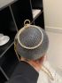 Mini Rhinestone Decor Chain Circle Bag