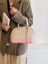 Geometric Pattern Double Handle Dome Bag
