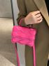 Mini Geometric Embossed Neon Pink Flap Novelty Bag