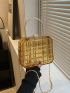 Mini Metallic Geometric Embossed Chain Box Bag