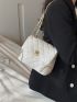 Mini Quilted Pattern Chain Decor Square Bag