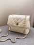 Mini Quilted Pattern Chain Decor Square Bag