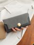 Metal Decor Long Wallet