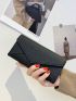 Litchi Embossed Flap Long Wallet