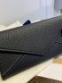 Litchi Embossed Flap Long Wallet