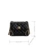 Mini Quilted Pattern Chain Decor Square Bag