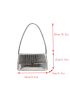 Metallic Crocodile Embossed Flap Square Bag