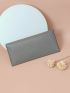 Metal Decor Flap Long Wallet