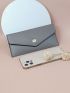 Metal Decor Flap Long Wallet