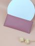 Metal Decor Flap Long Wallet