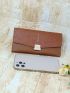Letter Print Metal Decor Long Wallet
