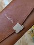 Letter Print Metal Decor Long Wallet