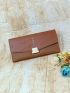 Letter Print Metal Decor Long Wallet