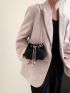 Faux Pearl & Rhinestone Decor Bucket Bag