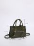 Mini Crocodile Embossed Square Bag