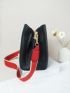 Litchi Embossed Bucket Bag