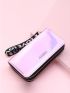 Holographic Letter Graphic Long Wallet