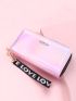 Holographic Letter Graphic Long Wallet