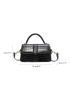 Crocodile Embossed Flap Square Bag