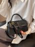 Crocodile Embossed Flap Square Bag