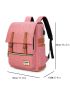 Men Letter Patch Decor Flap Backpack