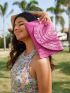 Studded Decor Flap Straw Bag