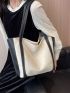 Two Tone Shoulder Tote Bag