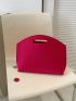 Neon Pink Crocodile Embossed Square Bag