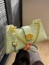 Crocodile Embossed Chain Decor Square Bag