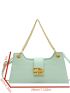 Crocodile Embossed Chain Decor Square Bag
