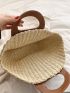 Two Tone Straw Bag