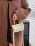 Mini Fuzzy Trim Flap Square Bag