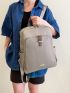 Metal Decor Functional Backpack