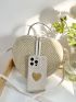 Mini Minimalist Heart Design Straw Bag