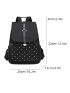 Quilted Pattern Studded Decor Flap Backpack