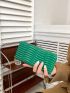 Embossed Detail Long Wallet PU Green